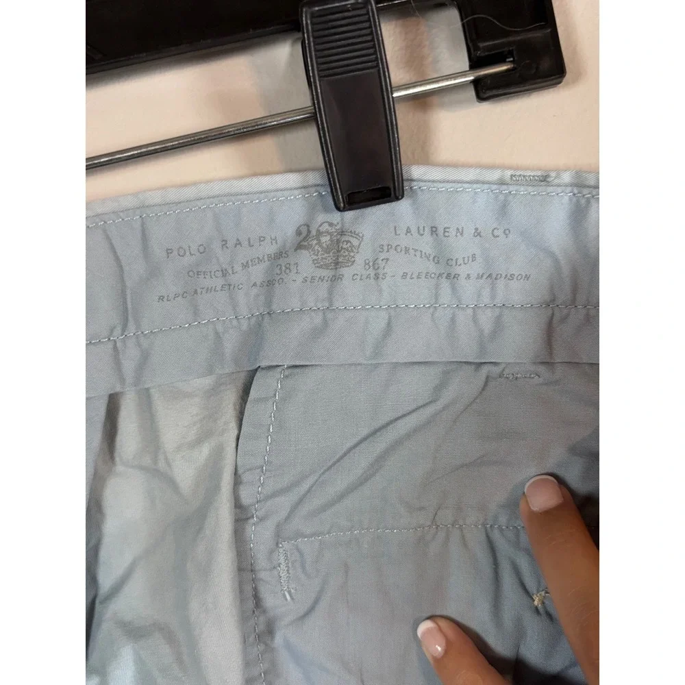 Polo Ralph Lauren Mens Light Blue Sporting Club Chino Shorts Size 42T